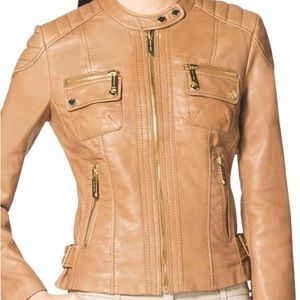 Michael Kors Camel Moto Jacket